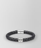 Bottega Veneta® Nero Intrecciato Antique Silver Nappa Bracelet Bottega Veneta® Nero Intrecciato Antique Silver Nappa Bracelet