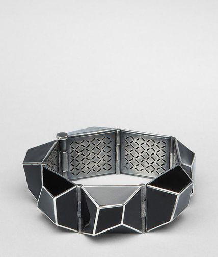 BOTTEGA VENETA - Enamelled Antique Silver Bracelet