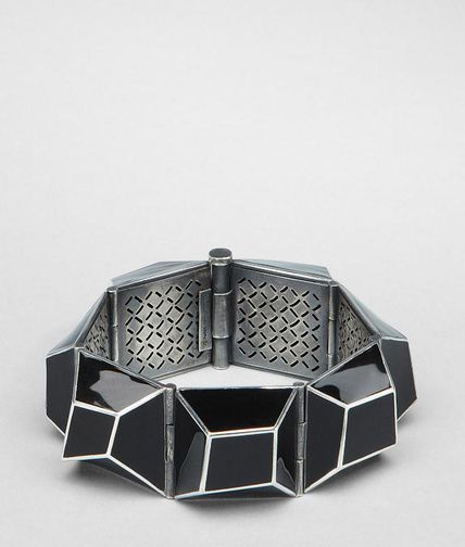 BOTTEGA VENETA - Enamelled Antique Silver Bracelet