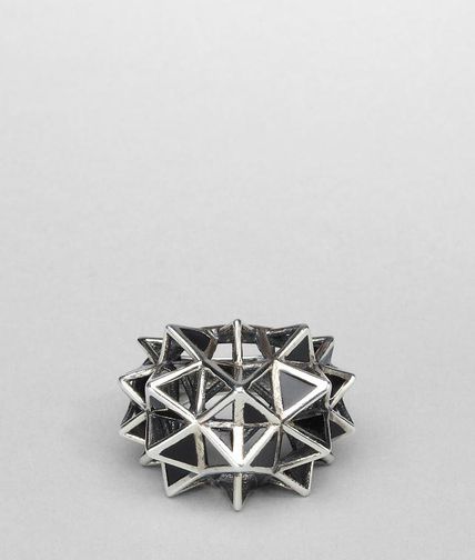 BOTTEGA VENETA - Enamelled Antique Silver Ring