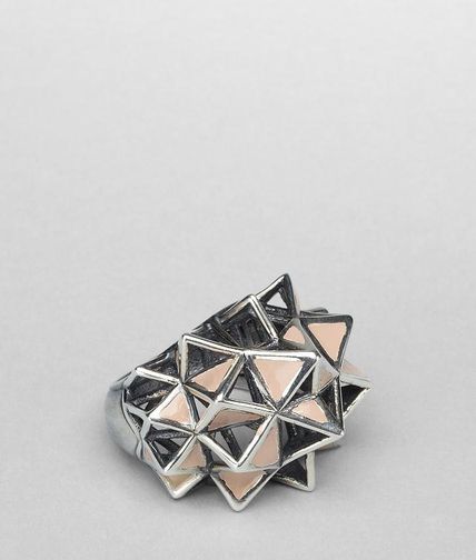 BOTTEGA VENETA - Enamelled Antique Silver Ring