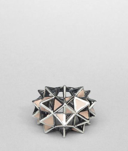 BOTTEGA VENETA - Enamelled Antique Silver Ring