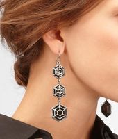 Bottega Veneta® Enamelled Antique Silver Earring Bottega Veneta® Enamelled Antique Silver Earring