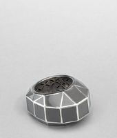 Bottega Veneta® Shadow Enameled Antique Silver Ring Bottega Veneta® Shadow Enameled Antique Silver Ring