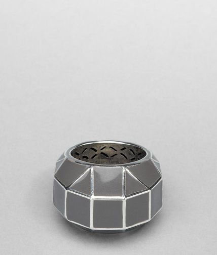 BOTTEGA VENETA - Enamelled Antique Silver Ring