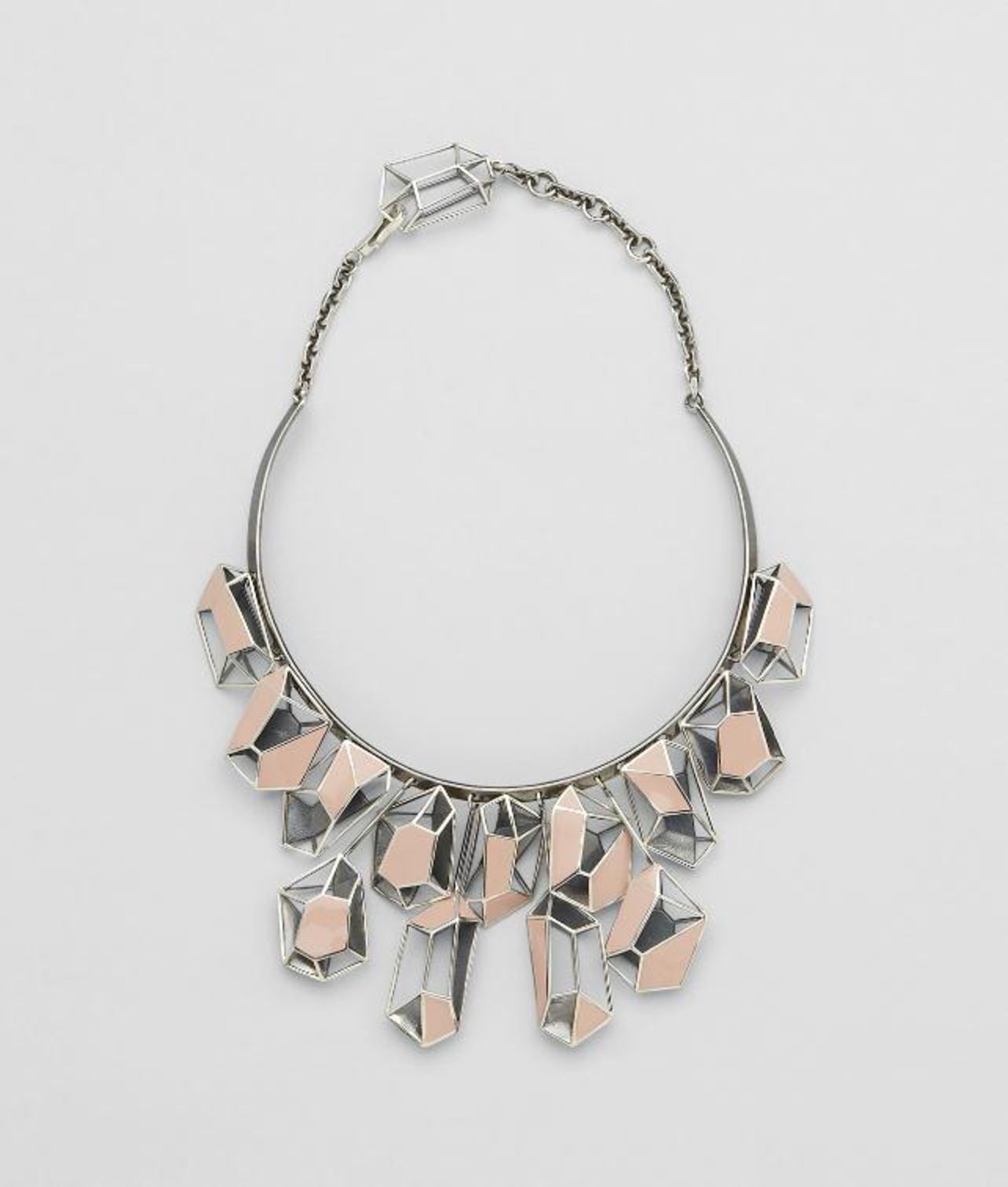 BOTTEGA VENETA - Enamelled Antique Silver Necklace
