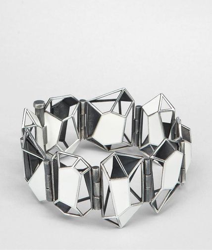 BOTTEGA VENETA - Enamelled Antique Silver Bracelet