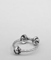 Bottega Veneta® Antique Silver Intrecciato Coaxial Ring Bottega Veneta® Antique Silver Intrecciato Coaxial Ring