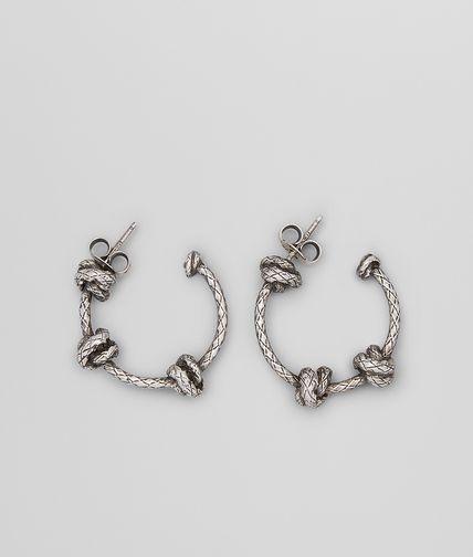 BOTTEGA VENETA - Antique Silver Intrecciato Coaxial Earring