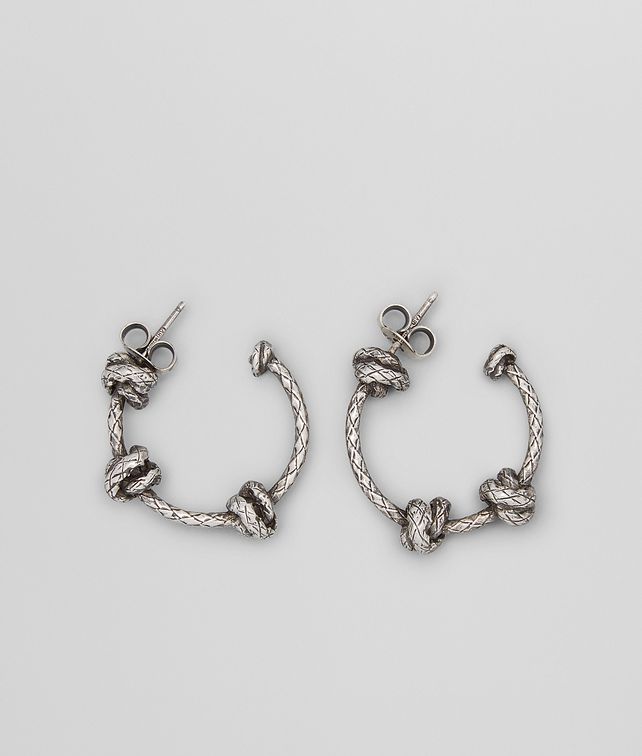 BOTTEGA VENETA Antique Silver Intrecciato Coaxial Earring Earrings D fp