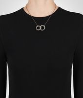 Bottega Veneta® Antique Silver Intrecciato Coaxial Pendant Bottega Veneta® Antique Silver Intrecciato Coaxial Pendant