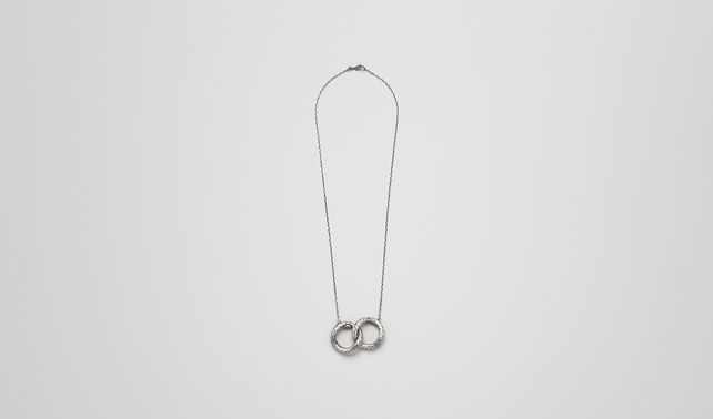 BOTTEGA VENETA - Antique Silver Intrecciato Coaxial Pendant