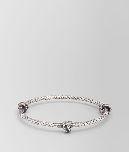 BOTTEGA VENETA - Bracciale in Argento Anticato Intrecciato