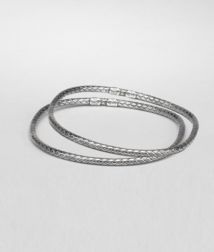 BOTTEGA VENETA - Bracelets, Antique Silver Intrecciato Coaxial Bracelet