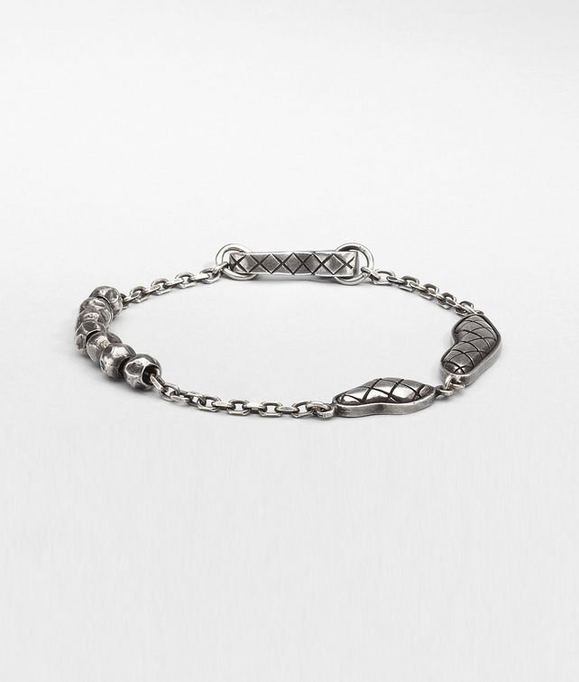BOTTEGA VENETA Bracelet en argent oxydé Intrecciato Bracelet U fp