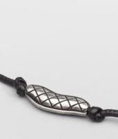 Bottega Veneta® Nero Intrecciato Oxydized Silver Nappa Necklace Bottega Veneta® Nero Intrecciato Oxydized Silver Nappa Necklace
