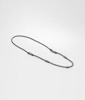 Bottega Veneta® Nero Intrecciato Oxydized Silver Nappa Necklace Bottega Veneta® Nero Intrecciato Oxydized Silver Nappa Necklace