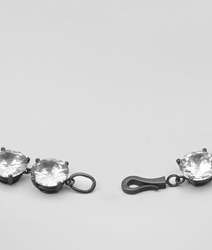 BOTTEGA VENETA - Collana in Argento Ossidato e Zirconia