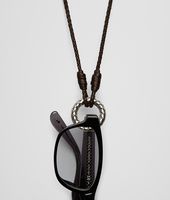 Bottega Veneta® Ebano Intrecciato Silver Pendant Bottega Veneta® Ebano Intrecciato Silver Pendant