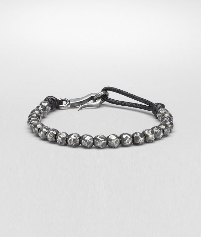 BOTTEGA VENETA Nero Oxydized Silver Nappa Bracelet Bracelet U fp