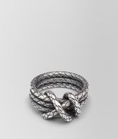 Bottega Veneta® Intrecciato Antique Silver Ring Bottega Veneta® Intrecciato Antique Silver Ring