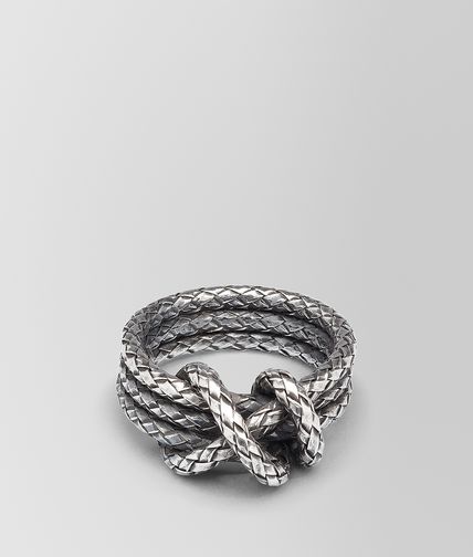 BOTTEGA VENETA - Intrecciato Antique Silver Ring