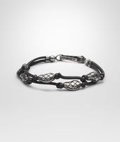 Bottega Veneta® Nero Intrecciato Oxydized Silver Nappa Bracelet Bottega Veneta® Nero Intrecciato Oxydized Silver Nappa Bracelet