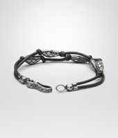 Bottega Veneta® Nero Intrecciato Oxydized Silver Nappa Bracelet Bottega Veneta® Nero Intrecciato Oxydized Silver Nappa Bracelet