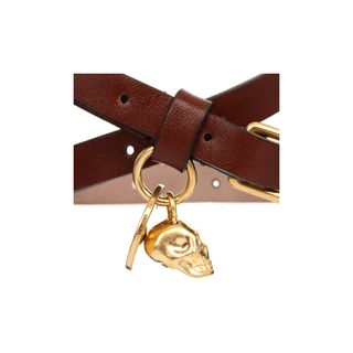 ALEXANDER MCQUEEN, Bracelet, Leather Double Wrap Skull Bracelet