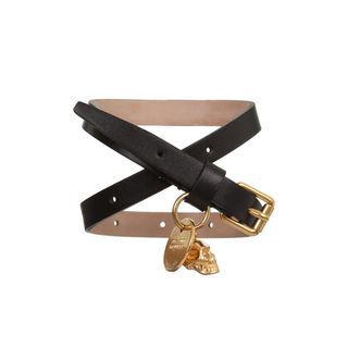 ALEXANDER MCQUEEN, Bracelet, Leather Double Wrap Skull Bracelet