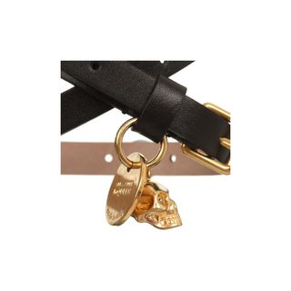 ALEXANDER MCQUEEN, Bracelet, Leather Double Wrap Skull Bracelet