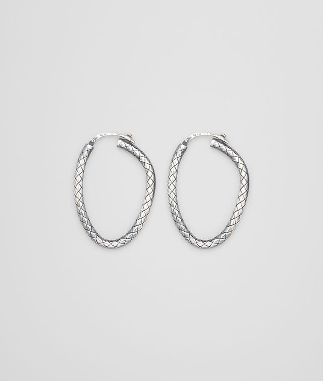 BOTTEGA VENETA Antique Silver Intrecciato Coaxial Earring Earrings D fp