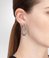 Bottega Veneta® Antique Silver Intrecciato Coaxial Earring Bottega Veneta® Antique Silver Intrecciato Coaxial Earring