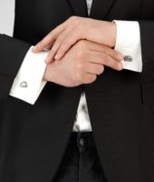 Bottega Veneta® Antique Intrecciato Silver Cufflink Bottega Veneta® Antique Intrecciato Silver Cufflink