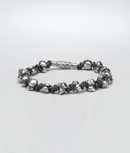 BOTTEGA VENETA - Nero Intrecciato Oxydized Silver Nappa Bracelet