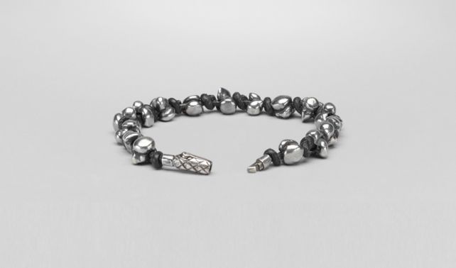 BOTTEGA VENETA - Nero Intrecciato Oxydized Silver Nappa Bracelet