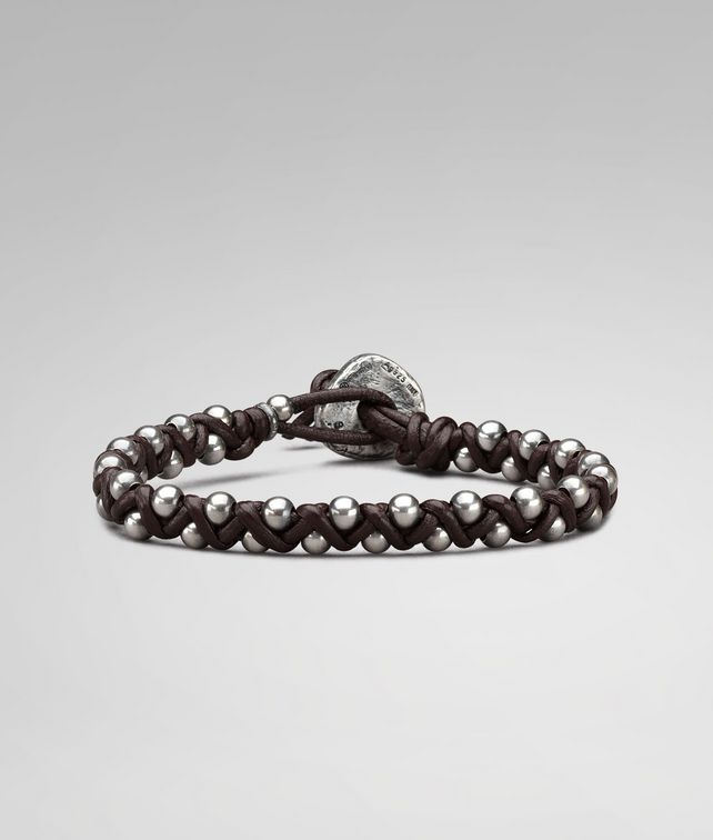 BOTTEGA VENETA BRACELET IN EBANO NAPPA AND SILVER Bracelet U fp