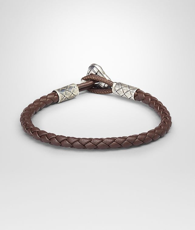 BOTTEGA VENETA BRACELET IN EBANO INTRECCIATO NAPPA AND SILVER Bracelet U fp