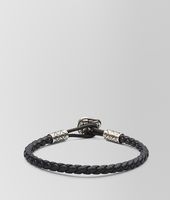 Bottega Veneta® Nero Intrecciato Oxydized Silver Nappa Bracelet Bottega Veneta® Nero Intrecciato Oxydized Silver Nappa Bracelet