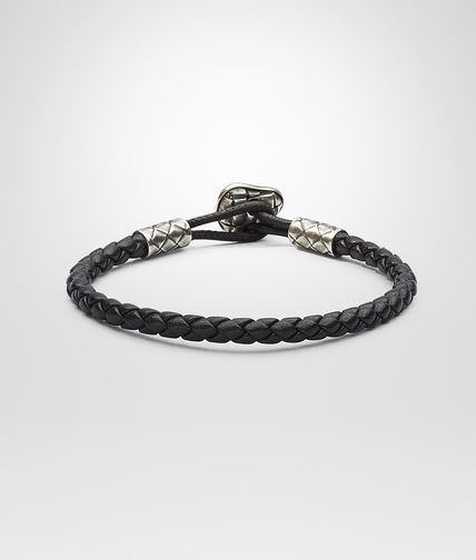 BOTTEGA VENETA - Nero Intrecciato Oxydized Silver Nappa Bracelet