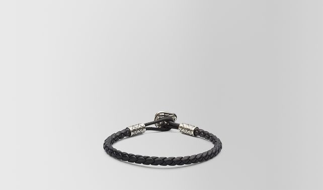 BOTTEGA VENETA - Nero Intrecciato Oxydized Silver Nappa Bracelet