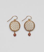Bottega Veneta® Brique Brown Porcelain Verre Irise Zircon Silver Earring Bottega Veneta® Brique Brown Porcelain Verre Irise Zircon Silver Earring
