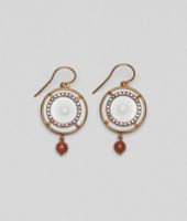 Bottega Veneta® Brique Brown Porcelain Verre Irise Zircon Silver Earring Bottega Veneta® Brique Brown Porcelain Verre Irise Zircon Silver Earring