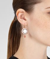 Bottega Veneta® Brique Brown Porcelain Verre Irise Zircon Silver Earring Bottega Veneta® Brique Brown Porcelain Verre Irise Zircon Silver Earring