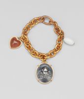 Bottega Veneta® Brique Brown Porcelain Verre Irise Zircon Silver Bracelet Bottega Veneta® Brique Brown Porcelain Verre Irise Zircon Silver Bracelet