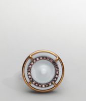 Bottega Veneta® Brown Porcelain Zircon Silver Ring Bottega Veneta® Brown Porcelain Zircon Silver Ring