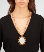 Bottega Veneta® Anhänger aus Porzellan, Verre Irisé, Zirkonia und Silber Brique Brown Bottega Veneta® Anhänger aus Porzellan, Verre Irisé, Zirkonia und Silber Brique Brown