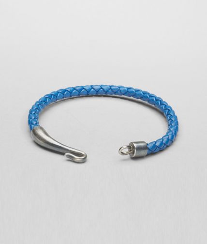 BOTTEGA VENETA - Bracciale Électrique in Nappa e Argento Ossidato Intrecciati