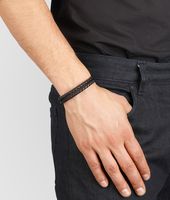 Bottega Veneta® Nero Intrecciato Oxidized Silver Nappa Bracelet Bottega Veneta® Nero Intrecciato Oxidized Silver Nappa Bracelet