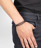 Bottega Veneta® Ebano Intrecciato Oxidized Silver Nappa Bracelet Bottega Veneta® Ebano Intrecciato Oxidized Silver Nappa Bracelet